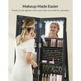 thumbnail image 6 of LED Mirror Jewelry Cabinet Standing Jewelry Armoire Organizer Box with Full-Length Mirror and Adjustable LED Lights Ink Black, 6 of 7