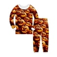 thumbnail image 4 of Miaoju Halloween Pajamas Set Lapel Graphic Print Long Sleeve Pjs Cotton Tops and Pants Comfortable Home Pajamas Set 2 Piece Sets Pajamas for, 4 of 4