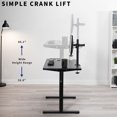 VIVO Manual 43 X 24 Stand Up Desk Light Wood Table Top White Frame Vivo manual 43 x 24 stand up desk light wood table top white frame