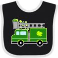 thumbnail image 3 of Inktastic St. Patricks Day Fire Truck in Green with Shamrocks Boys or Girls Baby Bib, 3 of 4