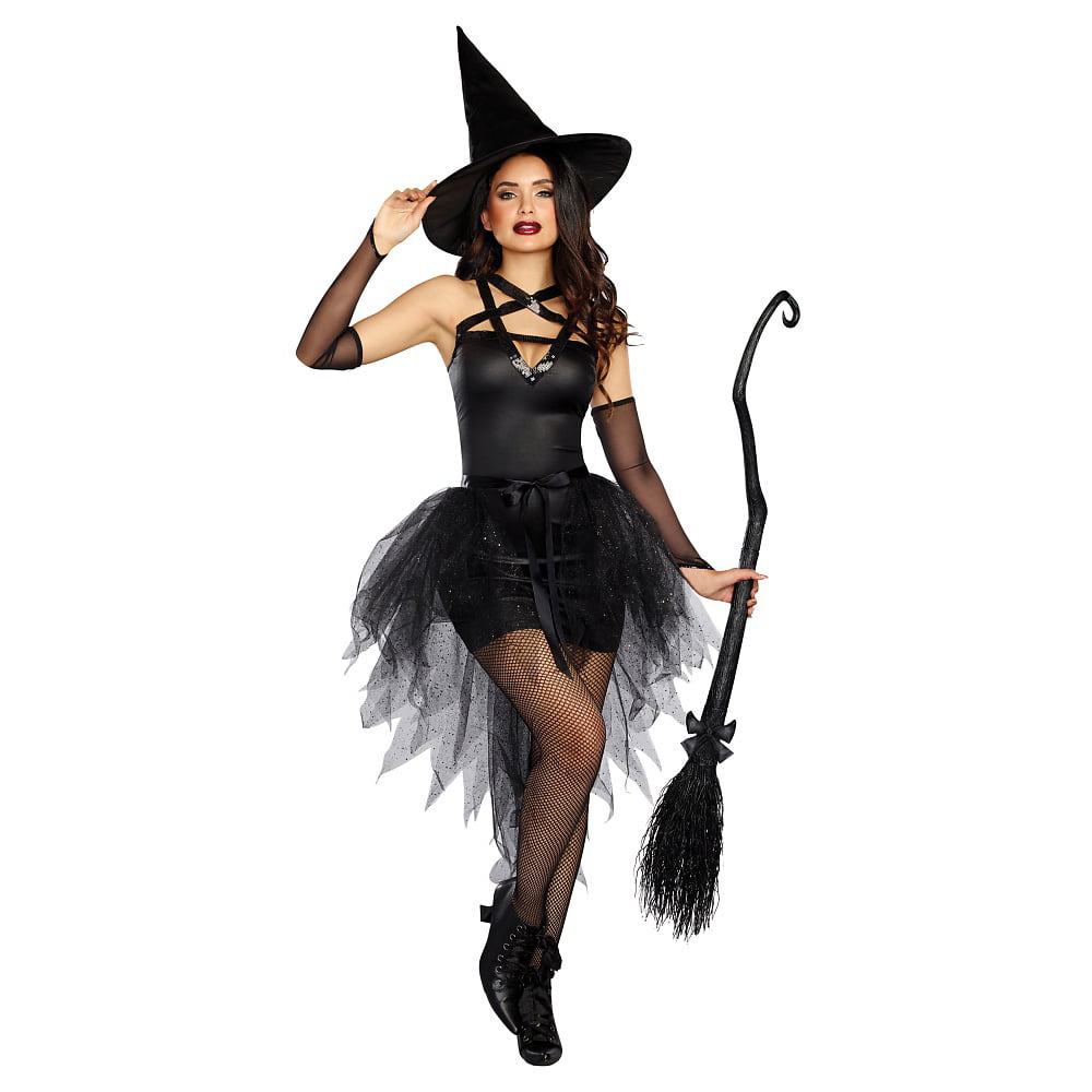 Gothic Black Witch Immortal Vampiress Adult Halloween Fancy Dress Costume UK8-18 