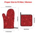 thumbnail image 2 of Fotbe Red Glitter for 4Pcs Oven Mitts and Pot Holders, 500℉ Heat Resistant Oven Mitts , Non-Slip Silicone Surface Safe for Baking, Cooking, BBQ, 2 of 6