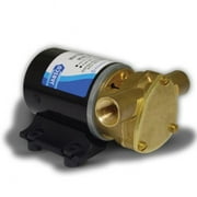Jabsco 18660-0121 Marine Water Puppy Bilge/Sump Flexible Impeller Pump (380-GPH, 12-Volt, 15-Amp Non-CE, 1/2" NPT Ports) , Black