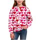 thumbnail image 2 of Sudadera sin capucha para niño, con estampado de San Valentín, de manga larga, informal, deportiva, con capucha, sudadera de manga larga sin capucha, top con inserciones en los hombros, blusa de polié, 2 of 8