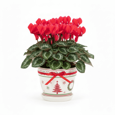 Red Cyclamen Plant Live, Easy Care Houseplant, Vibrant Red Blooms, Hardy Cyclamen Plant in 4 Inches Pot, Home and Office Decoration
