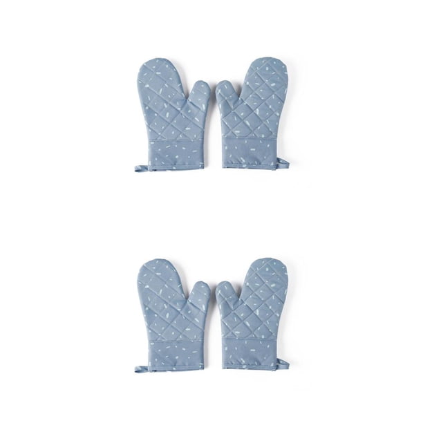 Guantes para Horno Cateissary 1 Par Reutilizables Antideslizantes Resistentes al Calor Azul 2Conjunto