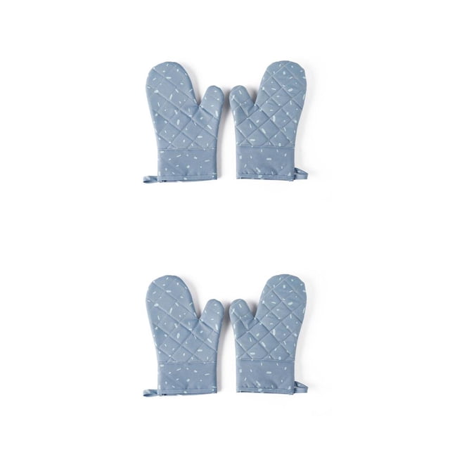 Guantes de cocina Toystoory de lona para horno microondas portátiles reutilizables coloridos Azul 2piezas