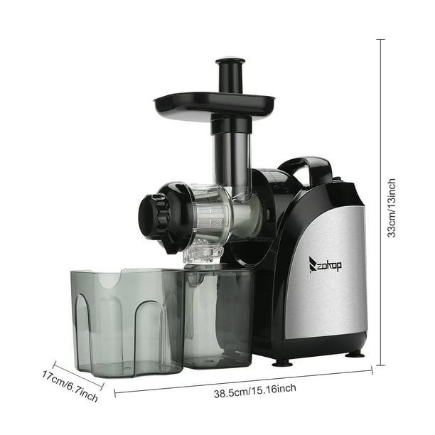 ZOKOP 120V 150W 800ml Slow Juicer Masticating Juicer Machine Plastic
