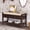 Pink, variant on Shoe Rack with 2 Drawers, 39" Storage Bench with Cushioned Seat and Bottom Shelf, Sofa Console End Table Benches, Pine Wood Frame with MDF Drawers