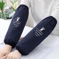 thumbnail image 3 of Farfi 1 Pair Waterproof Oversleeves Anti-Dirty Housework Cleaning Fawn Arm Sleeves for Home (Black Type A), 3 of 13