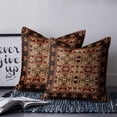thumbnail image 2 of 20x20 Pillow Covers Set of 2, Brown Red Boho Throw Pillow Covers Decorative Couch Cushion Case, Vintage Geometric Abstract Art Microfiber Square Pillowcases for Bedroom Car Living Room, 2 of 7