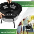 thumbnail image 7 of Grill with 2 Grilling Racks, Joyfair 14 inch Small Portable BBQ Grill with Locking Lid for Outdoor Camping/Patio/Backyard Barbecue/Tabletop Cooking, Enamel Coated & Dual Vent System (Black), 7 of 7