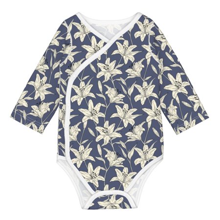 

Coaee Lilies Flowers for Soft Cotton Baby Long-Sleeve Bodysuit Girls Boys Bodysuit Romper