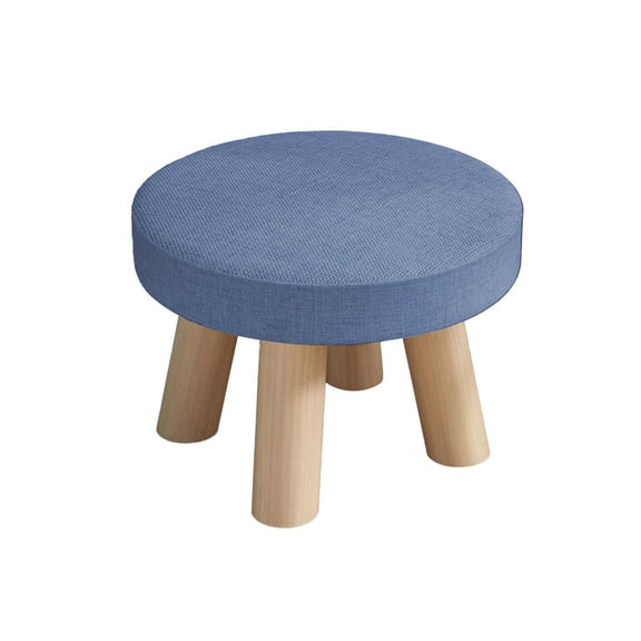 VORJELT Modern Round Non-Slip Wooden Foot Stool Small Table Multi-Purpose with Soft Padded Seat for Living Room Entryway Garden Multicolor