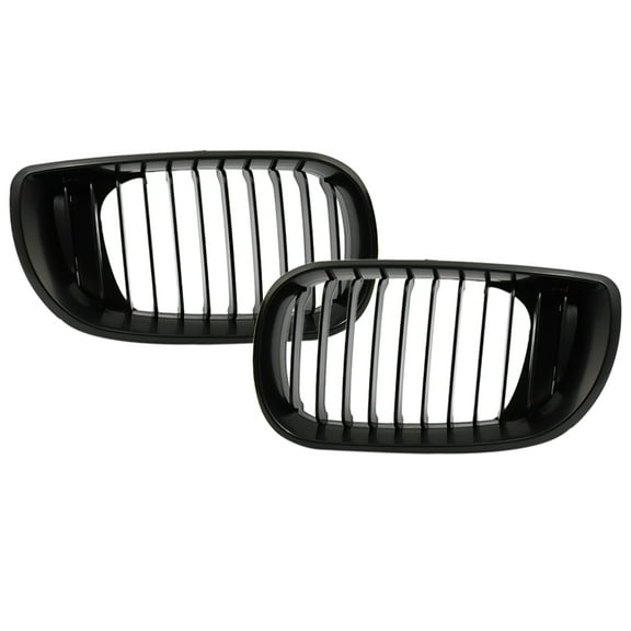 Unique Bargains 1 Pair Matte Black Car Front Kidney Grille for BMW E46