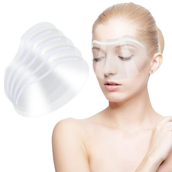 50 Pcs Shower Face Eye Shields, Eyebrow Shower Shield Visors, Eyelash Extensions Shower Face Shield, Microblading Makeup Protector Face Cover Shield for Hairspray Salon Eyelid Aftercare