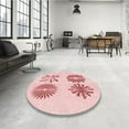 thumbnail image 3 of Ahgly Company Indoor Round Patterned Light Rose Pink Area Rugs, 5' Round, 3 of 6