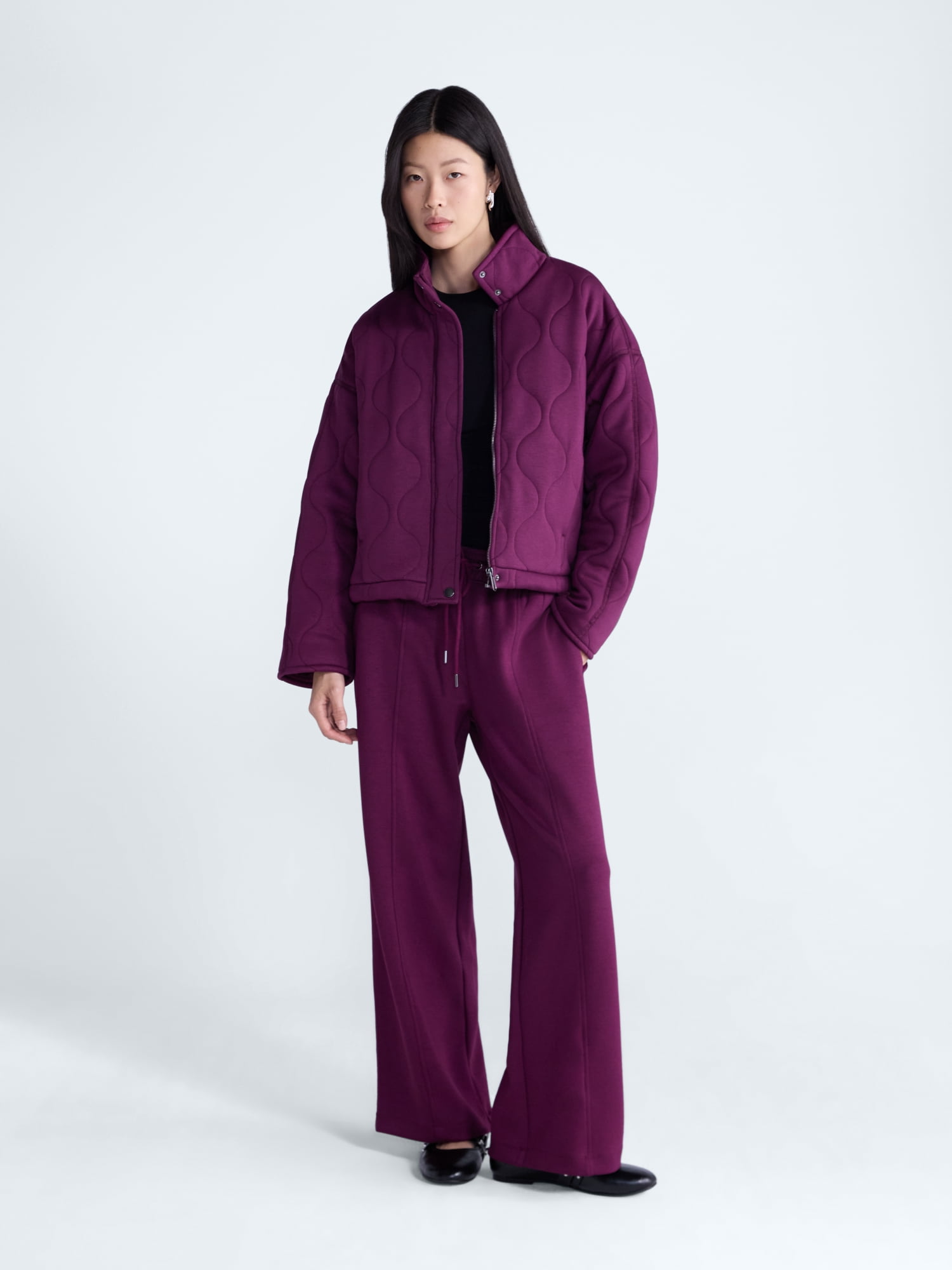 Scoop Women's and Women's Plus Scubaknit Quilted Jacket, Sizes XS-4X