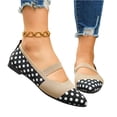 thumbnail image 7 of Polka Dot Mary Jane Flats, Elastic Strap Slip-On Shoes, Women's Polka Dots Mesh Ballet Flats Bowknot Pointed Toe Ballerina Flats Closed Toe Comfortable Casual Work Shoes, Khaki 6.5, 7 of 7