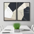 thumbnail image 3 of IDEA4WALL Framed Wall Art Print Set Blue, White and Gray Polygon Collage Abstract Illustrations Modern Minimalist Scenic Relax/Calm for Living Room, Bedroom, Office - 24"x36"x2 Black, 3 of 5