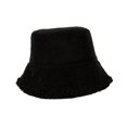 thumbnail image 2 of Elegante sombrero de cubo de felpa Cómodas gorras de pescador Versátiles térmicas peludas Mujeres Otoño Invierno Sombrero para viajes al aire libre Negro Soledad Sombrero de copa, 2 of 10
