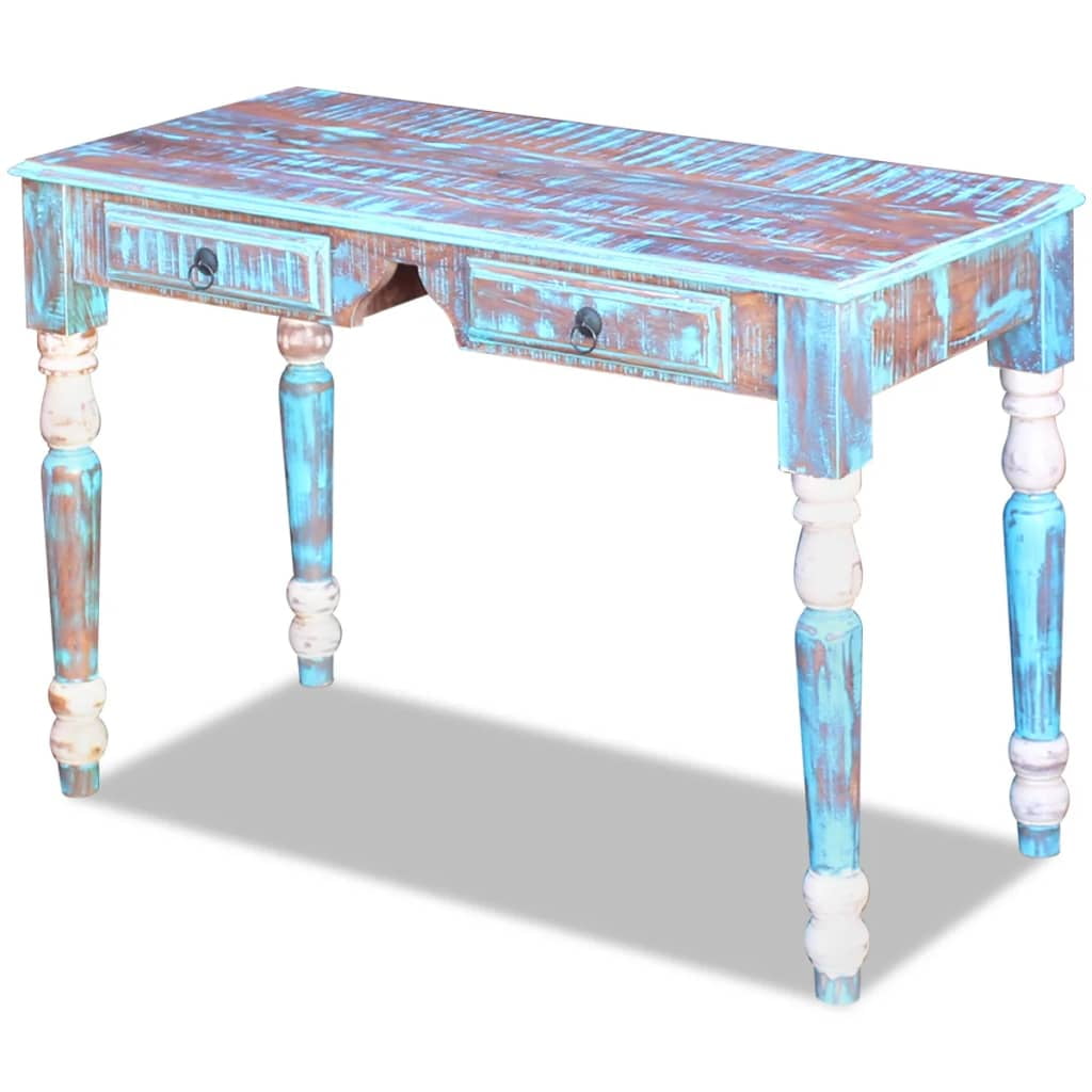 Kepooman Modern Solid Reclaimed Wood Workstation Desk with 2 Drawers for Home Office, Multi-color Kepooman Modern Solid Reclaimed Wood Workstation Desk with 2 Drawers for Home Office, Multi-color