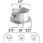 Fat Daddio's PSF-63 6 x 3 Inch Round Cake Pan, Anodized Aluminum Springform Pan, Removable Base, Silver