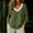 Army Green, variant on 3/4 Sleeve Linen Blouse for Women Crochet Lace Collar V Neck Casual Loose Fit Summer Tunic Dressy Boho Top for Spring Summer