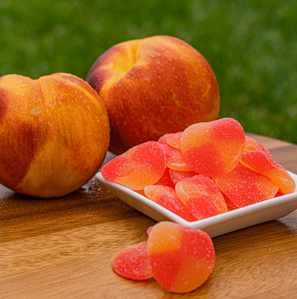 HARIBO Peaches Gummies Fruity Peach Flavor Gummy Candy, 8 oz, Share Size Bag