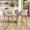Beige, variant on Homefun Solid Wood Bar Stools Set of 2,Tall Chairs with Upholstered Back,Arm Chair Linen Fabric,Gray