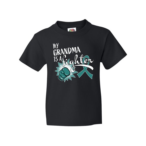 Inktastic Ovarian Cancer Awareness My Grandma is a Fighter Youth T-Shirt
