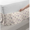 thumbnail image 2 of Cartoon Bed Skirt, Repeating Pattern of Birds in Cages with Heart Leaf and Branch, Elastic Bedskirt Dust Ruffle Wrap Around for Bedding Decor, 4 Sizes, Ivory Pale Mauve Mauve, by Ambesonne, 2 of 2