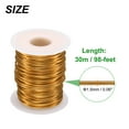 thumbnail image 2 of Uxcell Bonsai Wire Anodized Aluminum Training Wire Roll 1.5mm 98ft Golden, 2 of 7