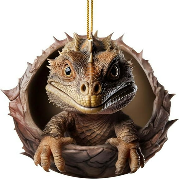 Uutvmp Dragon Christmas Tree Hanging Ornament, Christmas Dragon Baby Acrylic Christmas Hanging Ornament, Gothic Holiday Acrylic Festive Decoration Ornament Car Window Pendant Decor