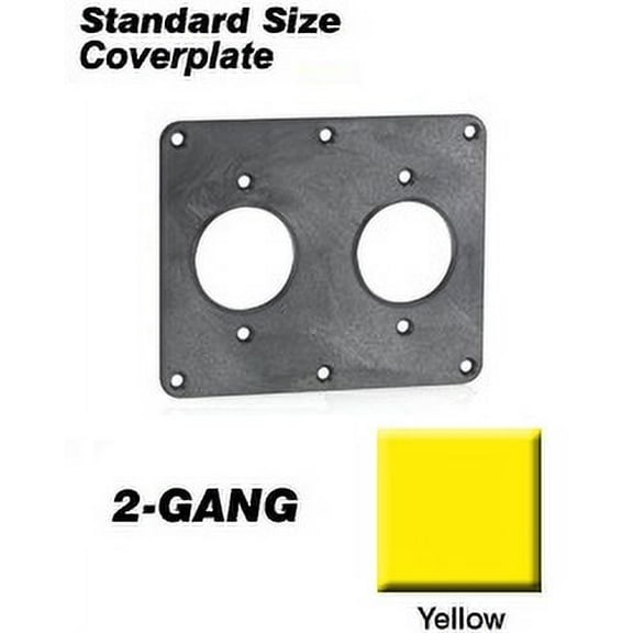 Leviton 3263-Y 2-Gang Single 1.60 Receptacle Coverplate - Yellow