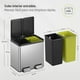 thumbnail image 2 of EKO Bote de basura 10L y 10L. Essential Recycler cubo rectangular con pedal doble compartimento Acabado acero inoxidable cierre suave de tapa, 2 of 7