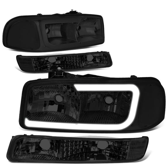 DNA Motoring For 99-07 GMC Sierra Yukon XL 4pcs Bumper Parking Headlight Lamps Smoked/Chrome