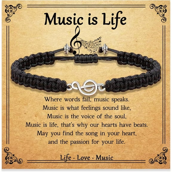 NICKSUN Music Gifts for Men Women, Music Bracelet Musical Note Accessories for Him Her, Music Stuff Bracelet Music Lover Jewelry Gifts, Birthday Gifts for Women Men