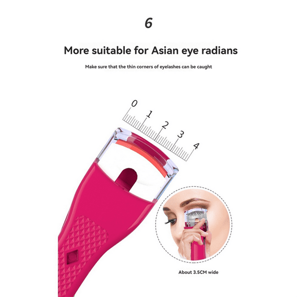 Rizador de Pestañas Eléctrico, Cepillo Rizador de Pestañas Portátil, Rizador Pestañas Calentado, Rizador de Pestañas para Contorno de Ojos, Rizador de Calentamiento Rápido,