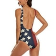 thumbnail image 4 of USA American Flag Swimsuit Sexy Patriotic Stars And Stripes One-Piece Swimwear Push Up Swimsuits Retro Holiday Bathing Suits, 4 of 7