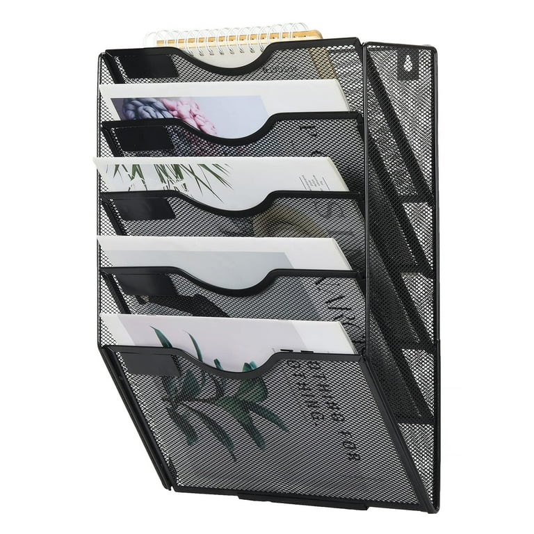 PLSOPPKG 11 Tier Hangende Muur File Houder, Metalen Mesh Tijdschriftenrek, A4 Muur Pocket File Houder, Mail Organizer Magazine Opslag Rack