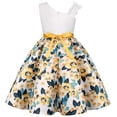 thumbnail image 3 of Karoyedx Girls Wedding Dress Girls Tulle Dress Formal Pageant Sparkly Birthday Party Wedding Guest Ball Gown Dresses Yellow Size,4-5 Years, 3 of 8