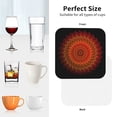 thumbnail image 6 of Honeii Mandala Print Leather Coaster Set of 4, Ideal for Safeguarding Your Furniture from Drinks Spills and Effortless Cleanup-Square, 6 of 6