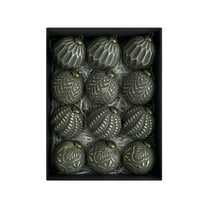 Luoshdecor Vintage Christmas Ornaments for Tree Decorations,12Pcs Rustic Gold Textured Christmas Ball Ornaments for Indoor Holiday Xmas Tree Decor 3.15 in