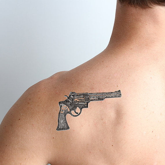 Tattify Revolver Temporary Tattoo  Son of a Gun Set of 2  Walmartcom