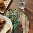 thumbnail image 3 of Sage Green Black Women Round 13 Inch Placemats Set of 8, Spring Eucalyptus Brown Wooden HeatResistant Non Slip Place Mats for Dining Table, Wipeable Braided Kitchen Table Mats for Housewarming, 3 of 9