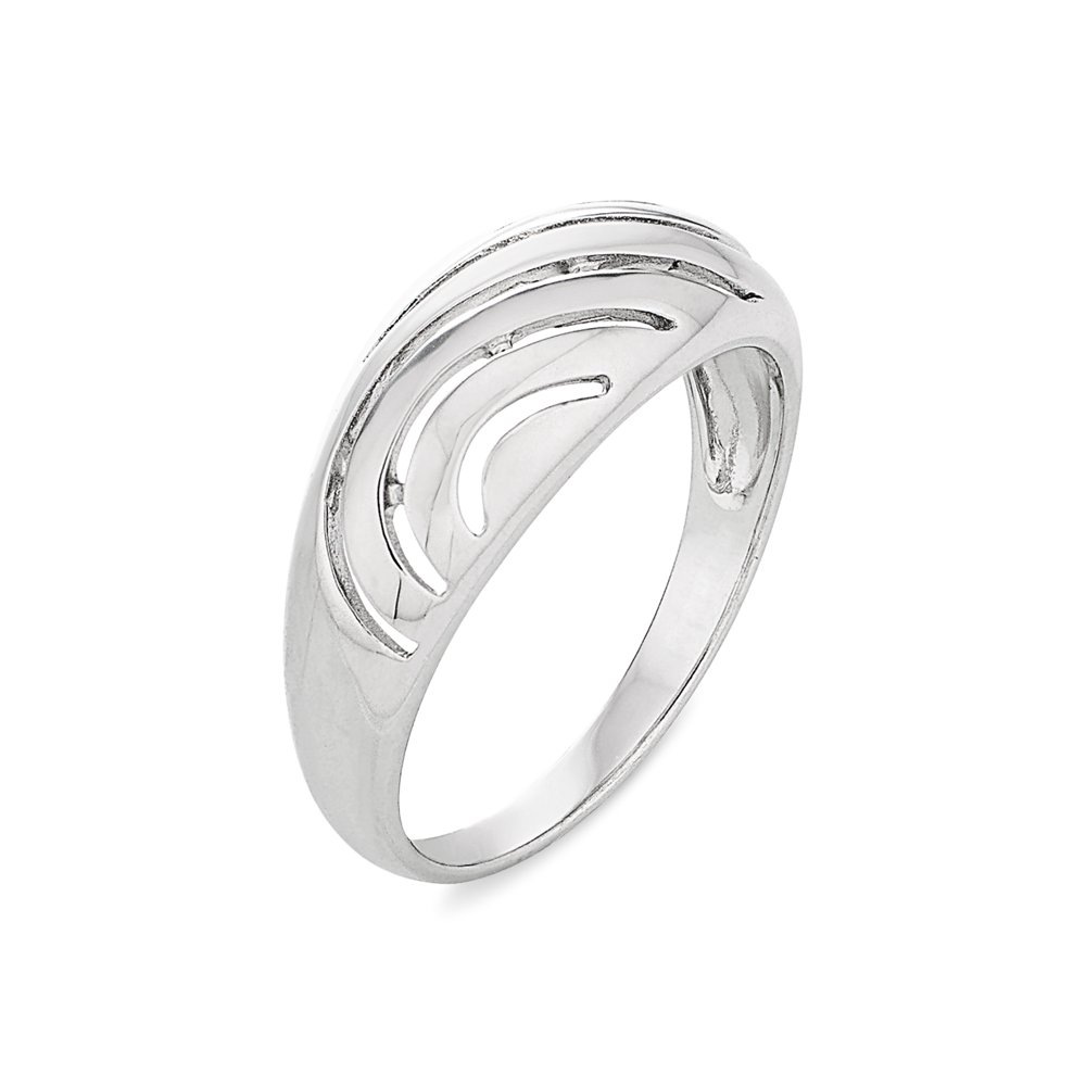 Forever New Sterling Silver Rhodium Plated Ladies Swirl Dome Ring