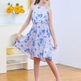 thumbnail image 5 of V.&GRIN Girls Dress 13-14 Blue Halter Sleeveless Summer Sundress Smocked Waist Off-Shoulder Big Girls Clothes, 5 of 5