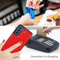 thumbnail image 2 of Merlin Leather Flip Wallet Case Card Holder Phone Back Cover for Samsung Galaxy S21 FE (Red), 2 of 7