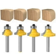 thumbnail image 3 of 4-Piece High-End Alloy Round Corner Router Bit Set with 6 Ergonomic 6.35mm Diameter Handles – Sharp, Precise R-Angle Trimming Tools for Versatile Cutting Tasks, Compatible with Multiple Machine Beds, 3 of 5